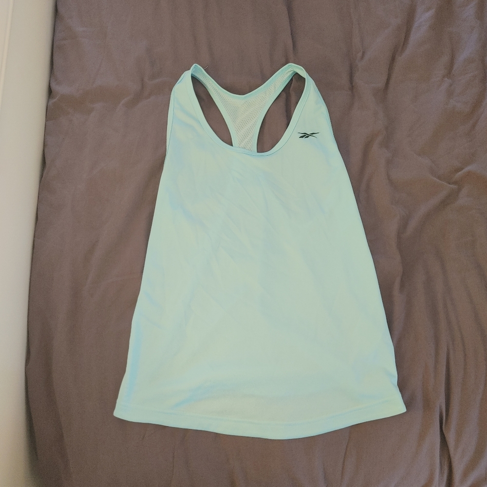 Reebok Speedwick mesh back athletic tank top teal xs